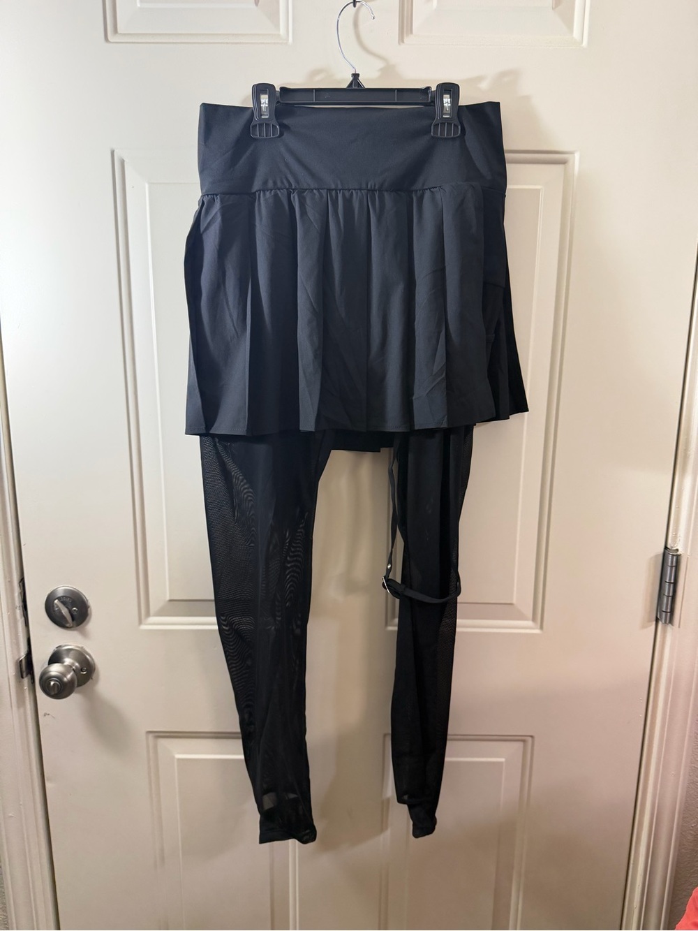 New Halara 2 In 1 Mesh Garter Skirt Leggings XL Tall Black Activewear 0051